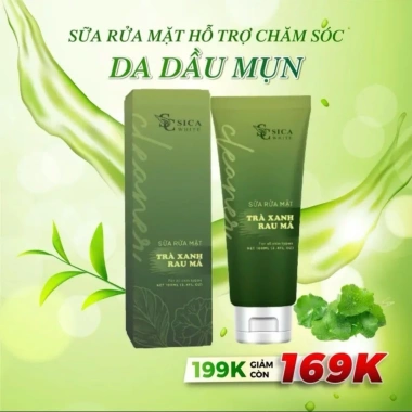 Sữa Rửa Mặt Trà Xanh Rau Má Sica White – Làm Sạch Bụi, Giảm Dầu, Ngừa Mụn, 89.000₫