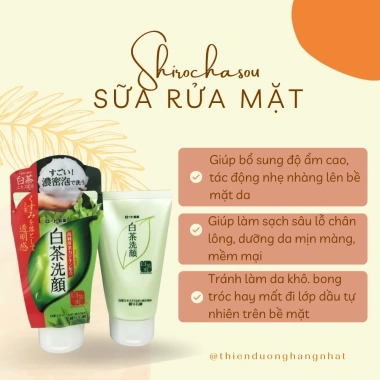 Sữa rửa mặt trà xanh Shirochasou Nhật Bản cho da dầu nhờn - Giảm giá 142.000đ
