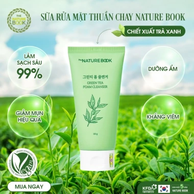 Sữa rửa mặt trà xanh The Nature Book 150g - Dành cho da mụn, da dầu, chính hãng, giá 214.320 3