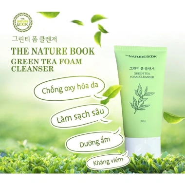 Sữa rửa mặt trà xanh The Nature Book 150g - Dành cho da mụn, da dầu, chính hãng, giá 214.320 4