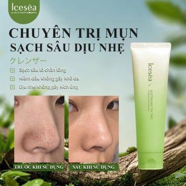 Sữa Rửa Mặt Tràm Trà ICESEA 100g Dành cho Da Dầu, Mụn, Kiềm Dầu, Làm Sạch Sâu, Thuần Chay, Giá 159.000 VND