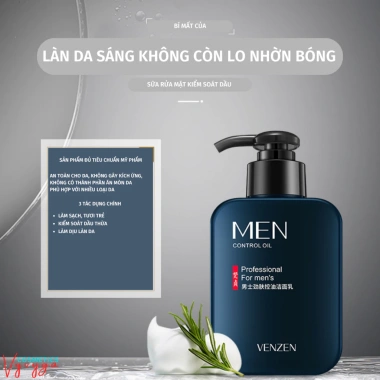 Sữa rửa mặt VENZEN kiểm soát dầu, toner nước hoa hồng, kem dưỡng ẩm VZ01 - Giá 69.000₫ 8