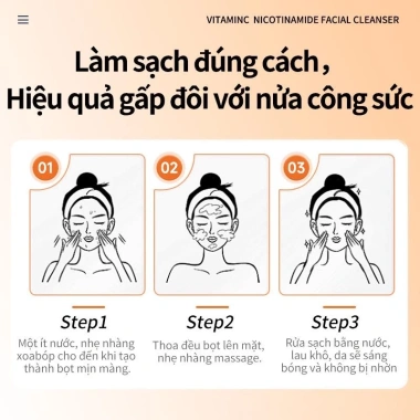 Sữa Rửa Mặt Vitamin C Niacinamide Kangyan 50g - Se Lỗ Chân Lông, Sạch Sâu, 249k