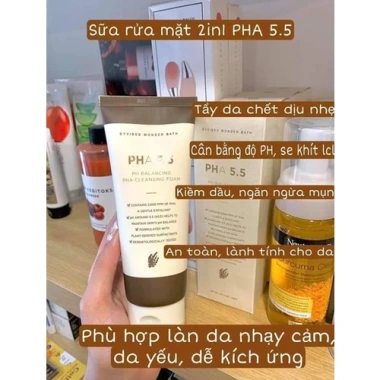Sữa rửa mặt Wonder Bath PHA 5.5 tạo bọt nhẹ, da nhạy cảm 130ml - Giá chỉ 181.280₫