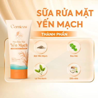Sữa Rửa Mặt Yến Mạch Chính Hãng 100ml - Kiểm Soát Dầu, Giảm Mụn, Dịu Nhẹ