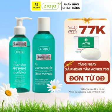 Sữa Rửa Mặt Ziaja Manuka 200ml - Gel Dầu Mụn Trứng Cá, Tree Purifying, Giá 289.000₫