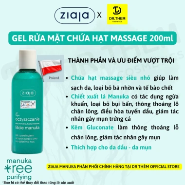 Sữa Rửa Mặt Ziaja Manuka 200ml - Gel Dầu Mụn Trứng Cá, Tree Purifying, Giá 289.000₫ 5 Sữa Rửa Mặt Ziaja Manuka 200ml - Gel Dầu Mụn Trứng Cá, Tree Purifying, Giá 289.000₫ 5