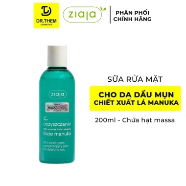 Sữa Rửa Mặt Ziaja Manuka 200ml - Gel Dầu Mụn Trứng Cá, Tree Purifying, Giá 289.000₫