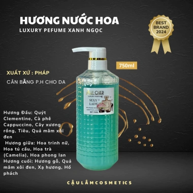 Sữa Tắm Cao Cấp Allover Hương Nước Hoa Pháp 750ml - Dưỡng Ẩm, Cân Bằng pH, Giá 260k (Giảm từ 327.6k) 9 Sữa Tắm Cao Cấp Allover Hương Nước Hoa Pháp 750ml - Dưỡng Ẩm, Cân Bằng pH, Giá 260k (Giảm từ 327.6k) 9