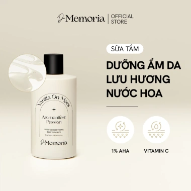 Sữa tắm dưỡng trắng da hương hoa De Memoria 300ml - 299k, da sáng mịn, thư giãn 3