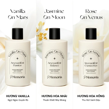 Sữa tắm dưỡng trắng da hương hoa De Memoria 300ml - 299k, da sáng mịn, thư giãn 9