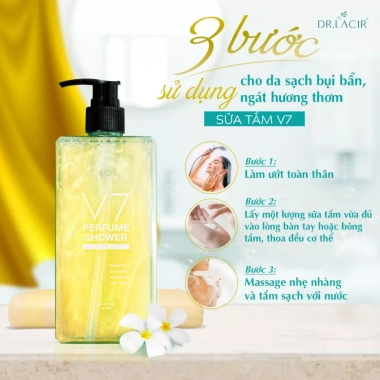 Sữa tắm dưỡng trắng V7 DR.LACIR 350ml - Hương nước hoa sang trọng, da mịn mượt, giảm giá 420.000 VND 3 Sữa tắm dưỡng trắng V7 DR.LACIR 350ml - Hương nước hoa sang trọng, da mịn mượt, giảm giá 420.000 VND 3