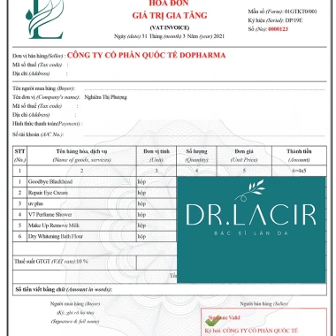Sữa tắm dưỡng trắng V7 DR.LACIR 350ml - Hương nước hoa sang trọng, da mịn mượt, giảm giá 420.000 VND