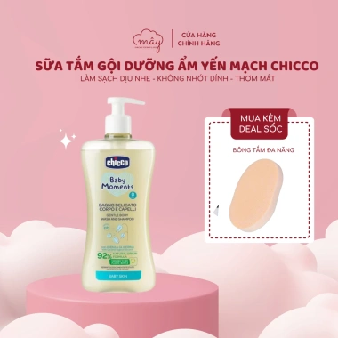 Sữa tắm gội cho bé sơ sinh 0M+ Chicco chiết xuất Yến mạch - Giá ưu đãi 280.000₫ 2 Sữa tắm gội cho bé sơ sinh 0M+ Chicco chiết xuất Yến mạch - Giá ưu đãi 280.000₫ 2
