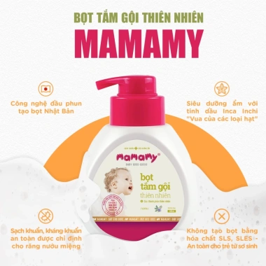 Sữa tắm gội đầu Mamamy cho bé - Dưỡng ẩm gốc thực vật, dịu lành, 4 hương thơm, giá chỉ 150.000đ
