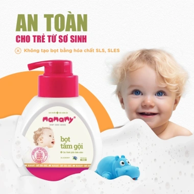 Sữa tắm gội đầu Mamamy cho bé - Dưỡng ẩm gốc thực vật, dịu lành, 4 hương thơm, giá chỉ 150.000đ