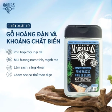 Sữa tắm gội nam hữu cơ 92% Le Petit Marseillais 4 trong 1 250ml Hương nam tính, giảm còn 155k 3