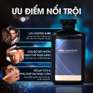 Sữa tắm gội nam KING MONSTER 3 in 1 hương nước hoa cao cấp 350ml - 229.000 VND 3