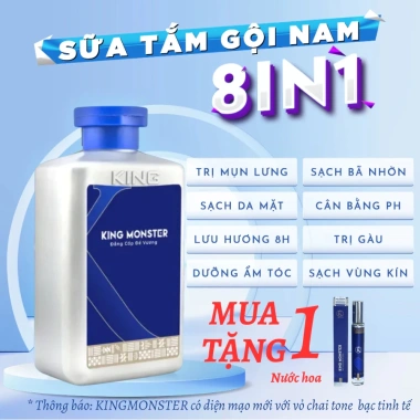 Sữa tắm gội nam King Monster hương nước hoa cao cấp 350ml - Giá chỉ 219.000₫ 2