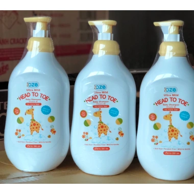 Sữa tắm gội trẻ em OZE Ultra Mild Head To Toe 550ml Dưỡng ẩm nhẹ an toàn da nhạy cảm giá ưu đãi 122.000₫