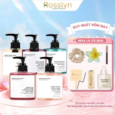 Sữa tắm GRACE AND GLOW trắng da, dưỡng ẩm, tẩy da chết 400ml - Giá 107.000đ