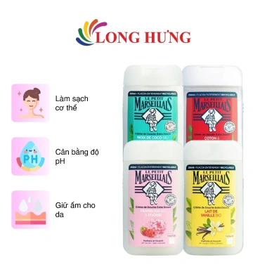 Sữa tắm Le Petit Marseillais 92% hữu cơ 250ml Dưỡng ẩm da mềm mịn Giá 159.000₫