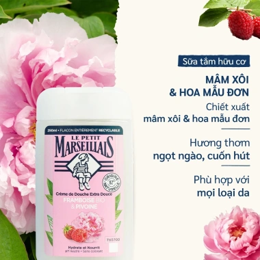 Sữa tắm Le Petit Marseillais 92% hữu cơ 250ml Dưỡng ẩm da mềm mịn Giá 159.000₫ 5 Sữa tắm Le Petit Marseillais 92% hữu cơ 250ml Dưỡng ẩm da mềm mịn Giá 159.000₫ 5