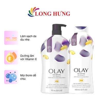 Sữa tắm Olay Age Defying Vitamin E 650ml/975ml - Giá 349.000₫, chống lão hóa, da mềm mịn