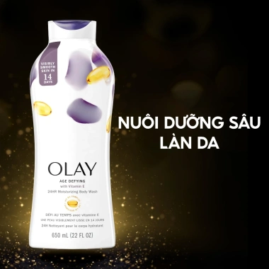 Sữa tắm Olay Age Defying Vitamin E 650ml/975ml - Giá 349.000₫, chống lão hóa, da mềm mịn