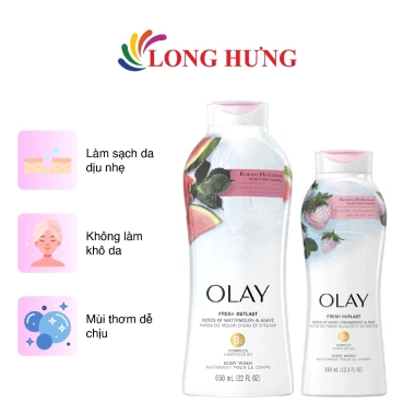 Sữa tắm Olay Fresh Outlast 364ml/650ml - Dưỡng ẩm, thơm lâu, giảm giá 239k