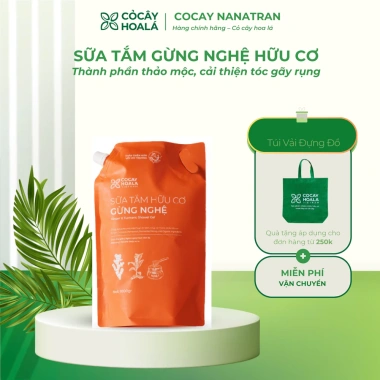 Sữa tắm thảo dược hữu cơ Gừng Nghệ 1.000g – Làm sạch sâu, ngừa mụn, giá chỉ 400k