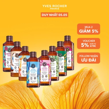 Sữa tắm thiên nhiên không Sulfate Yves Rocher 400ml: Nuôi dưỡng da mịn màng, đa dạng mùi hương, giá 90.000 VND