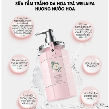 Sữa tắm trắng da Niacinamide Weilaiya 450ml, làm sạch da, thơm lâu, phù hợp mọi loại da, giá chỉ 405.000đ 2 Sữa tắm trắng da Niacinamide Weilaiya 450ml, làm sạch da, thơm lâu, phù hợp mọi loại da, giá chỉ 405.000đ 2
