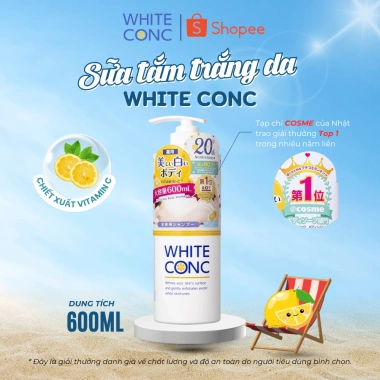 Sữa tắm trắng da toàn thân White Conc Nhật Bản 360ml-600ml - Dưỡng ẩm, làm sáng da, giảm giá 206.000₫ 2