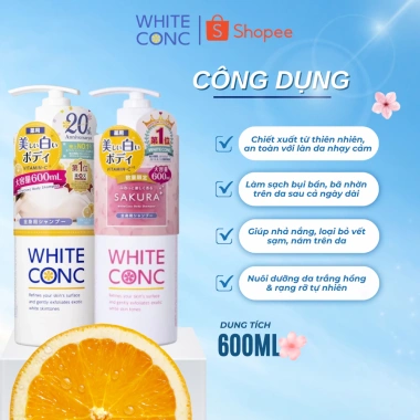 Sữa tắm trắng da toàn thân White Conc Nhật Bản 360ml-600ml - Dưỡng ẩm, làm sáng da, giảm giá 206.000₫ 4