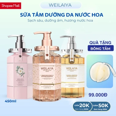 Sữa tắm Weilaiya 450ml - Làm sạch sâu, cấp ẩm, dưỡng sáng da body, giá ưu đãi 399.000₫