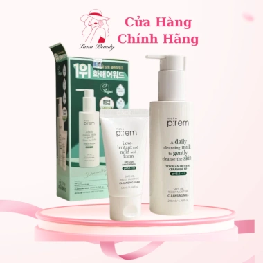 Sữa tẩy trang Make P:rem Safe Me Relief Moisture 200ml – Giá 599k, tặng kèm sữa rửa mặt 50ml