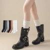 Sữa Trắng Đống Tất Nữ Ins Phong Cách Nhật Bản - Jk Nối Xếp Chồng, Cotton Nguyên Chất, Maillard Boots Bê Tất, Giá 37.422 VND