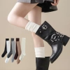Sữa Trắng Đống Tất Nữ Ins Phong Cách Nhật Bản - Jk Nối Xếp Chồng, Cotton Nguyên Chất, Maillard Boots Bê Tất, Giá 37.422 VND 2