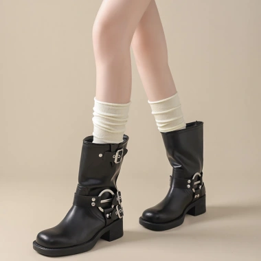 Sữa Trắng Đống Tất Nữ Ins Phong Cách Nhật Bản - Jk Nối Xếp Chồng, Cotton Nguyên Chất, Maillard Boots Bê Tất, Giá 37.422 VND