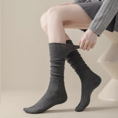 Sữa Trắng Đống Tất Nữ Ins Phong Cách Nhật Bản - Jk Nối Xếp Chồng, Cotton Nguyên Chất, Maillard Boots Bê Tất, Giá 37.422 VND