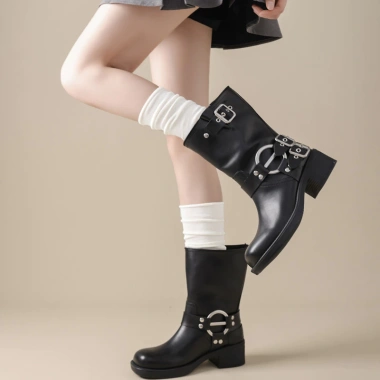 Sữa Trắng Đống Tất Nữ Ins Phong Cách Nhật Bản - Jk Nối Xếp Chồng, Cotton Nguyên Chất, Maillard Boots Bê Tất, Giá 37.422 VND