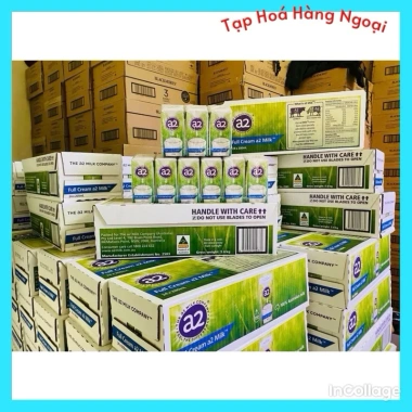 Sữa Tươi A2 Nguyên Kem 200ml - Tiệt Trùng, Bổ Dưỡng Xương Khỏe, Lốc 6 Hộp - Bibomart