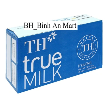 Sữa tươi tiệt trùng TH True MILK 48 hộp 0% đường - Có đường, Bách Hóa Bình An Mart, giảm giá 391.950₫