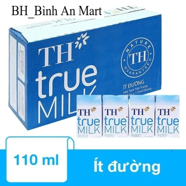 Sữa tươi tiệt trùng TH True MILK 48 hộp 0% đường - Có đường, Bách Hóa Bình An Mart, giảm giá 391.950₫