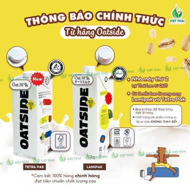 Sữa Yến Mạch Oatside Thuần Chay Không Đường Vị Truyền Thống & Choco Thơm Béo Thùng Nguyên 115k