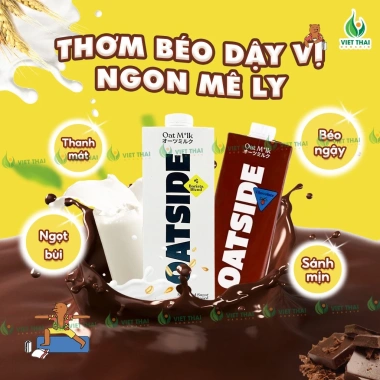 Sữa Yến Mạch Oatside Thuần Chay Không Đường Vị Truyền Thống & Choco Thơm Béo Thùng Nguyên 115k