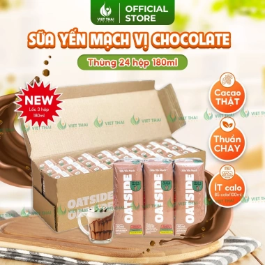 Sữa Yến Mạch Oatside Thuần Chay Không Đường Vị Truyền Thống & Choco Thơm Béo Thùng Nguyên 115k