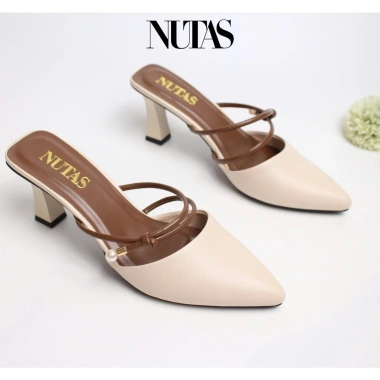 Sục cao gót nữ quai ngọc, đế 7p - Giày mũi nhọn da mềm, chống trơn trượt, 159k 5