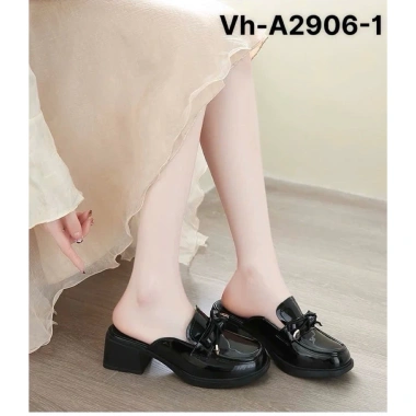 Sục nữ búp bê đính nơ da cao 5cm gót vuông sang chảnh - Tiệm Giày Quý Cô 259k 5
